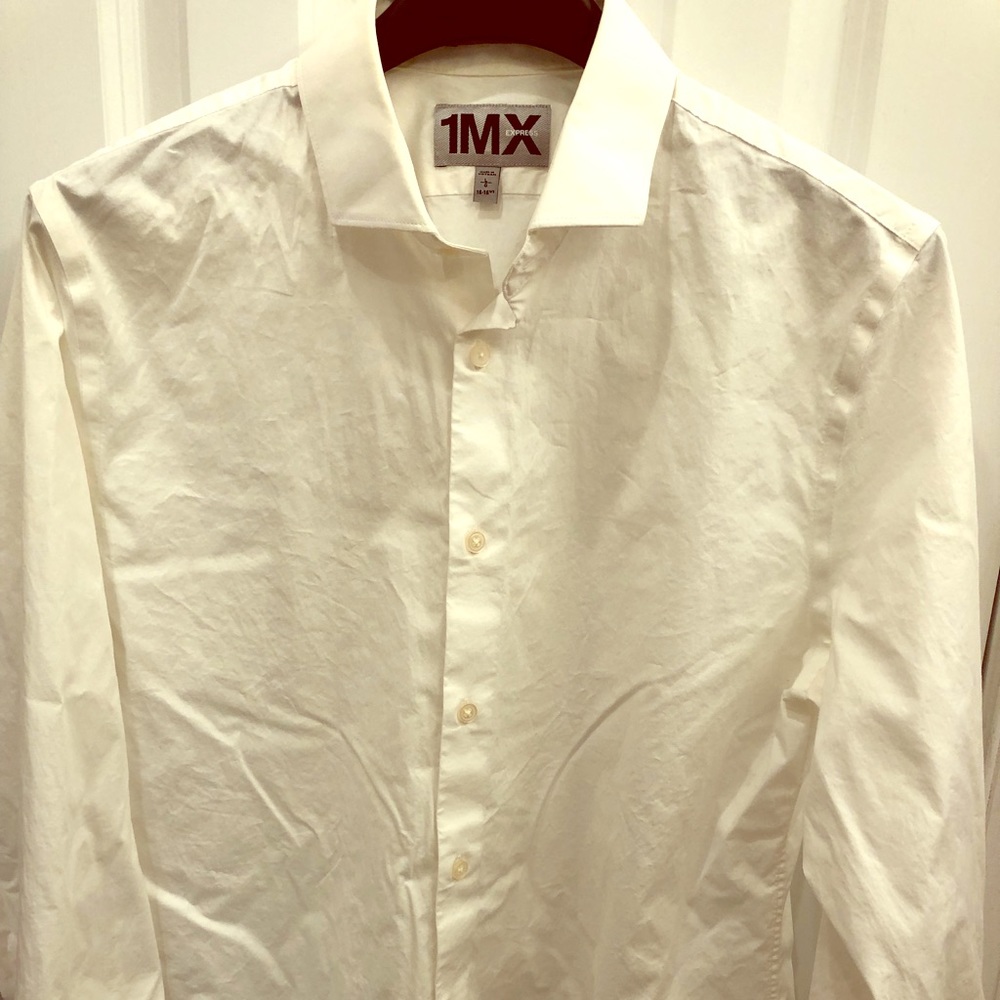 Express 1MX large white dress shirt
